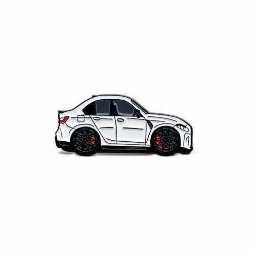 Alpine White BMW M3 G80 Competition soft enamel pin badge