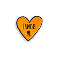 Lando Norris F1 love heart soft enamel pin badge
