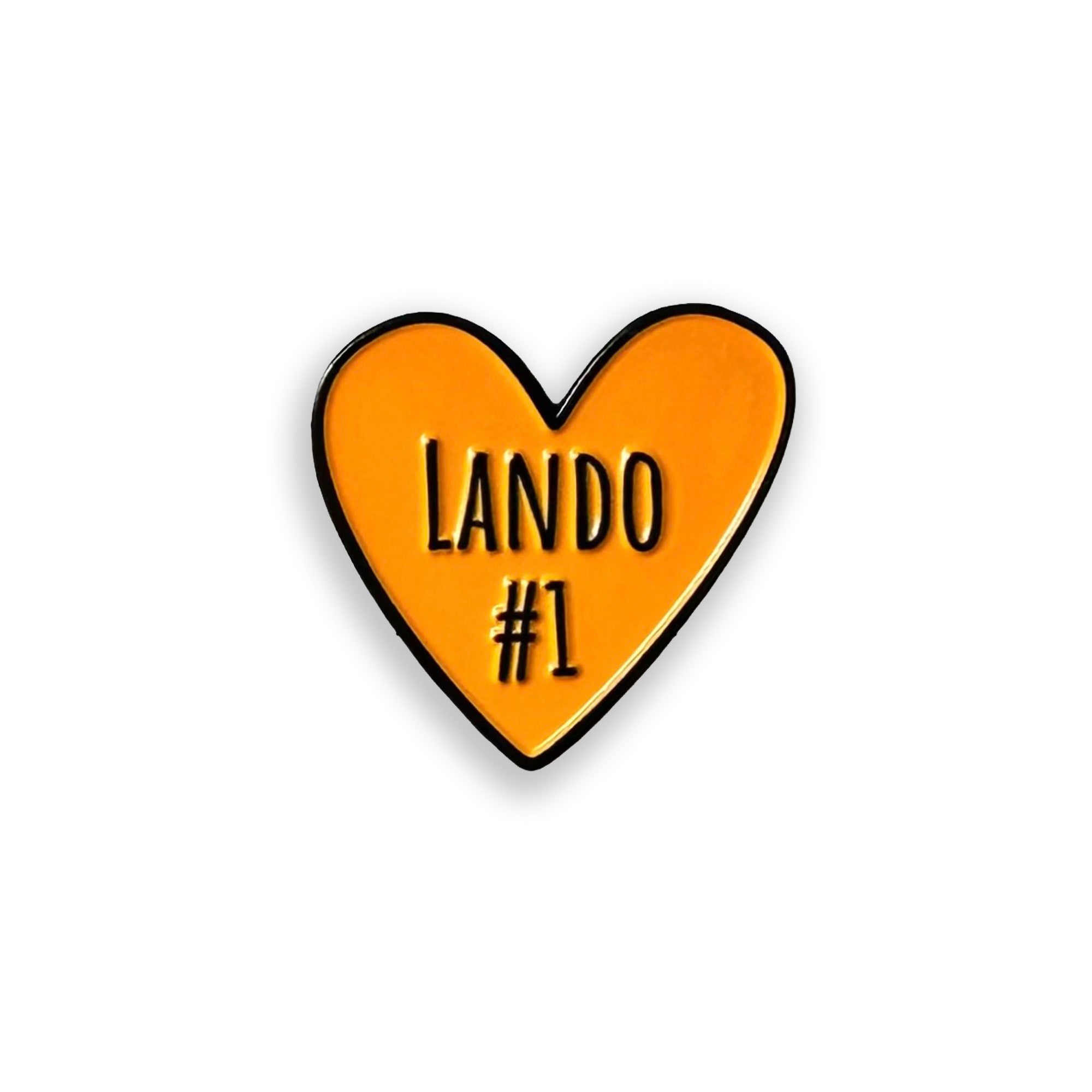 Lando Norris F1 love heart soft enamel pin badge
