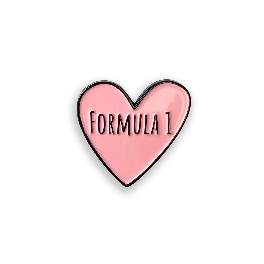 F1 love heart soft enamel pin badge for Formula 1 fans