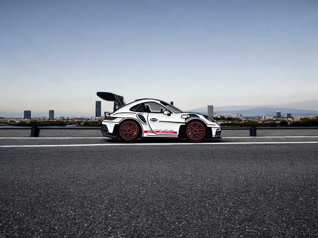 911 GT3 RS 992 soft enamel pin — angled view