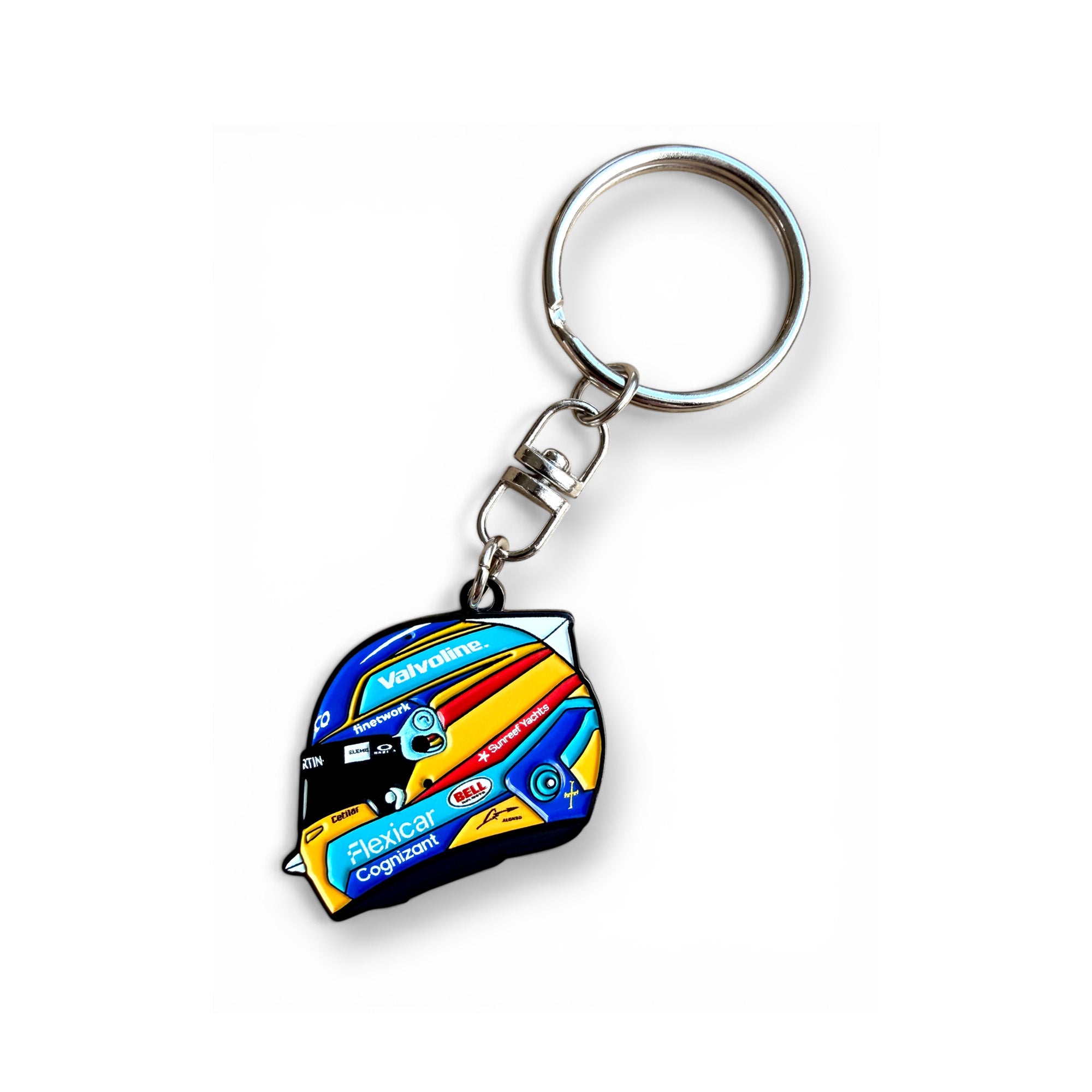 Fernando Alonso 2026 F1 helmet soft enamel keyring