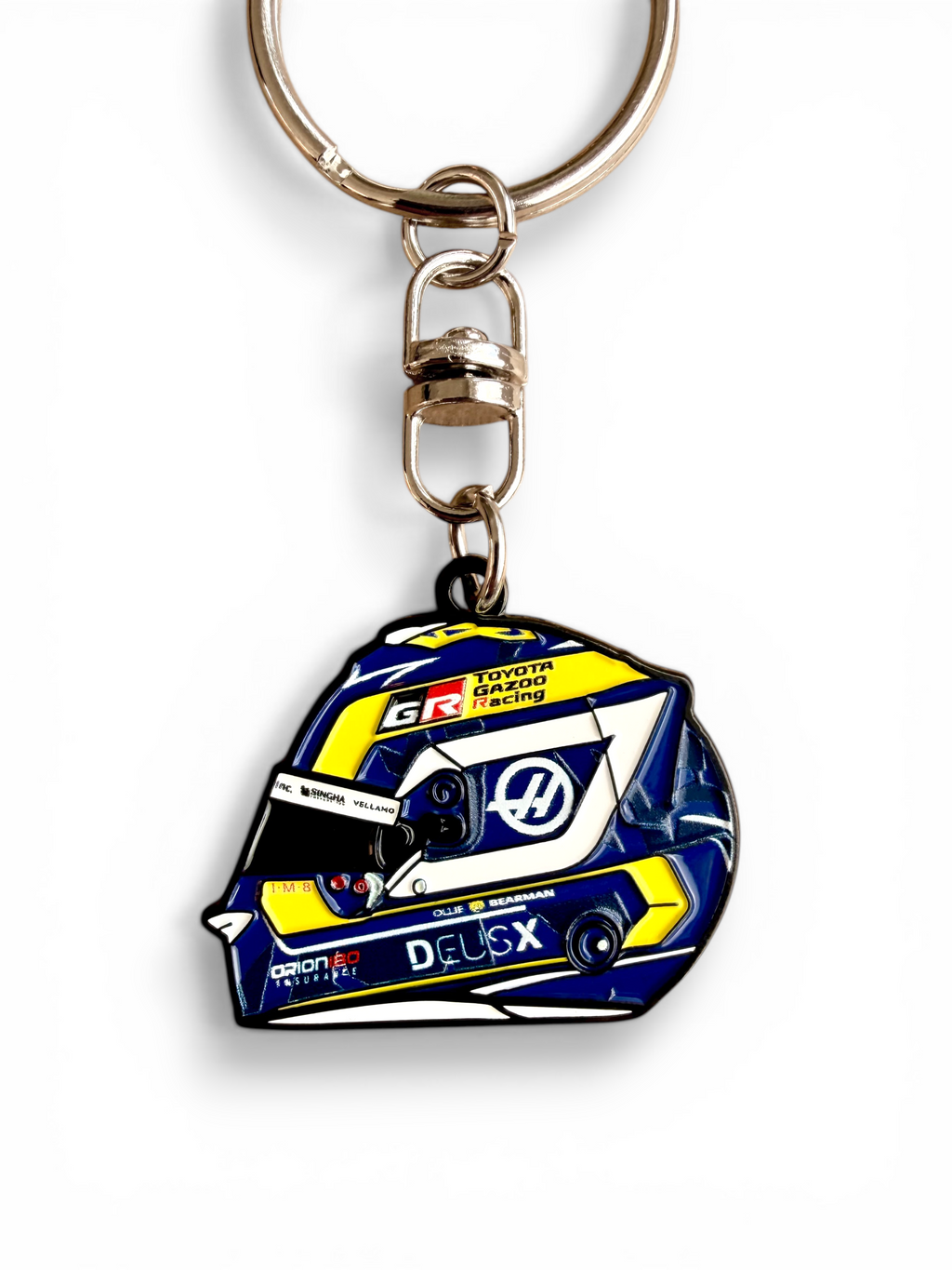 Ollie Bearman 2026 F1 helmet keyring — detail view