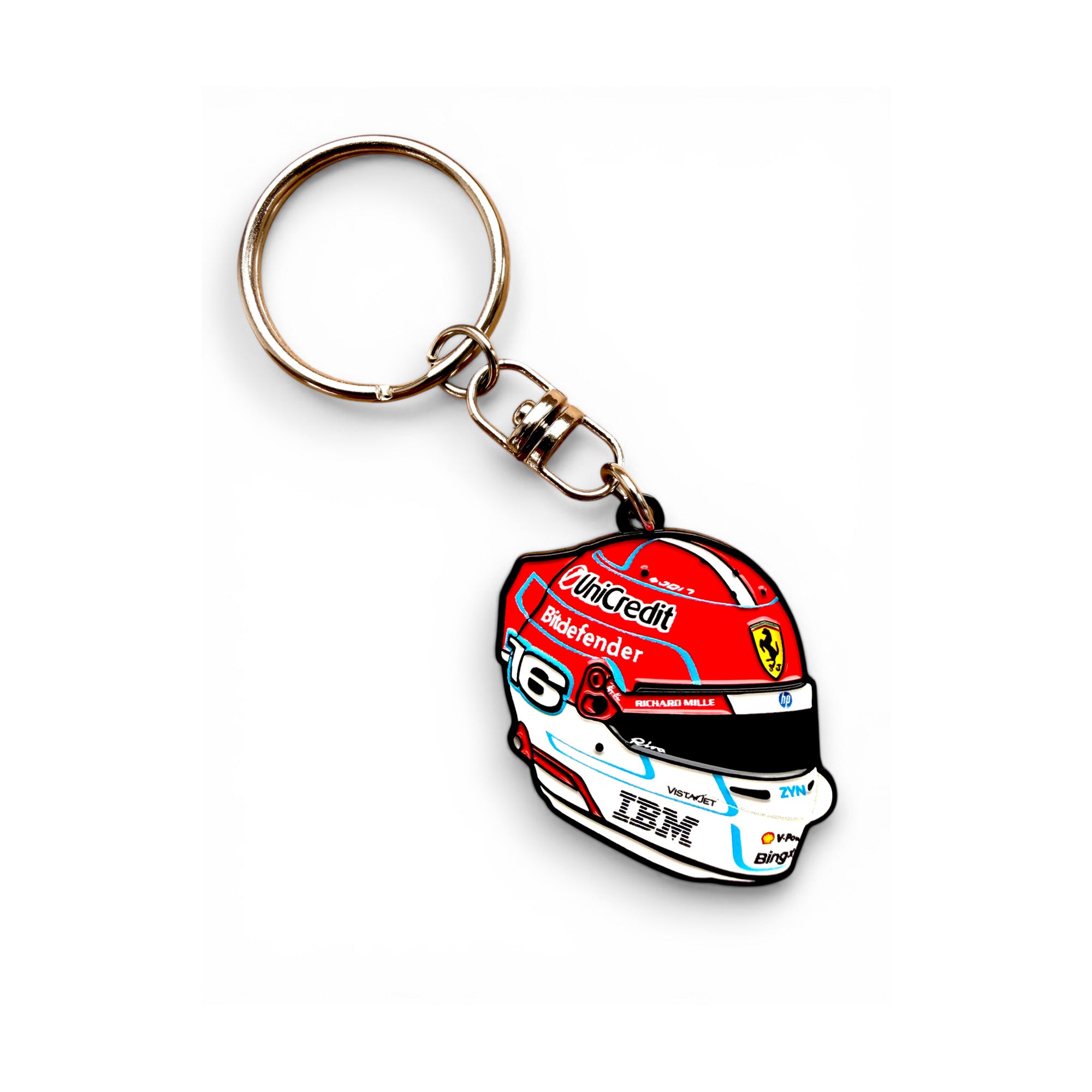 Charles Leclerc 2026 F1 helmet soft enamel keyring