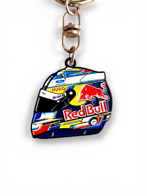 Arvid Lindblad 2026 F1 helmet keyring — angled view