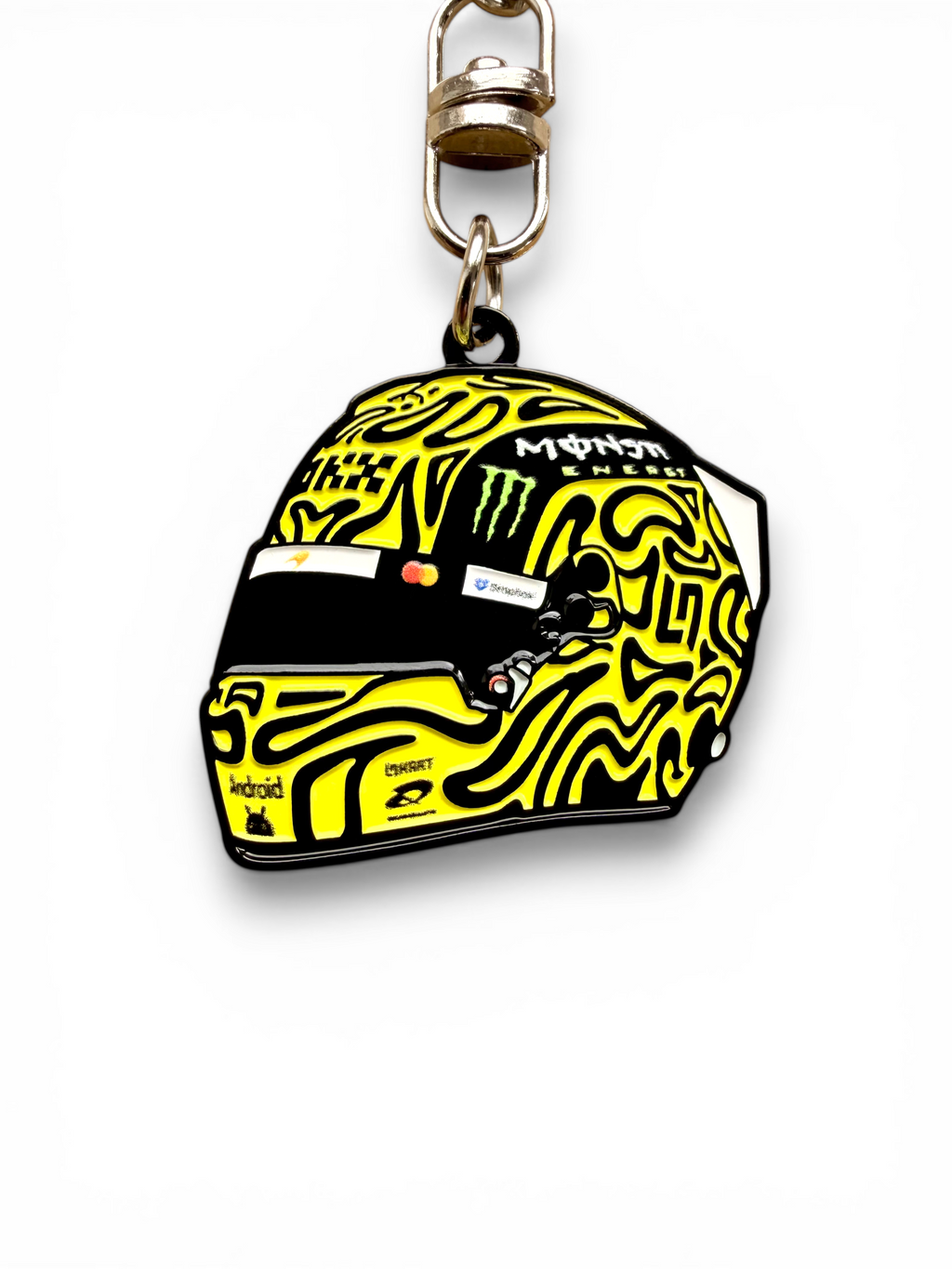 Lando Norris 2026 F1 helmet keyring — angled view
