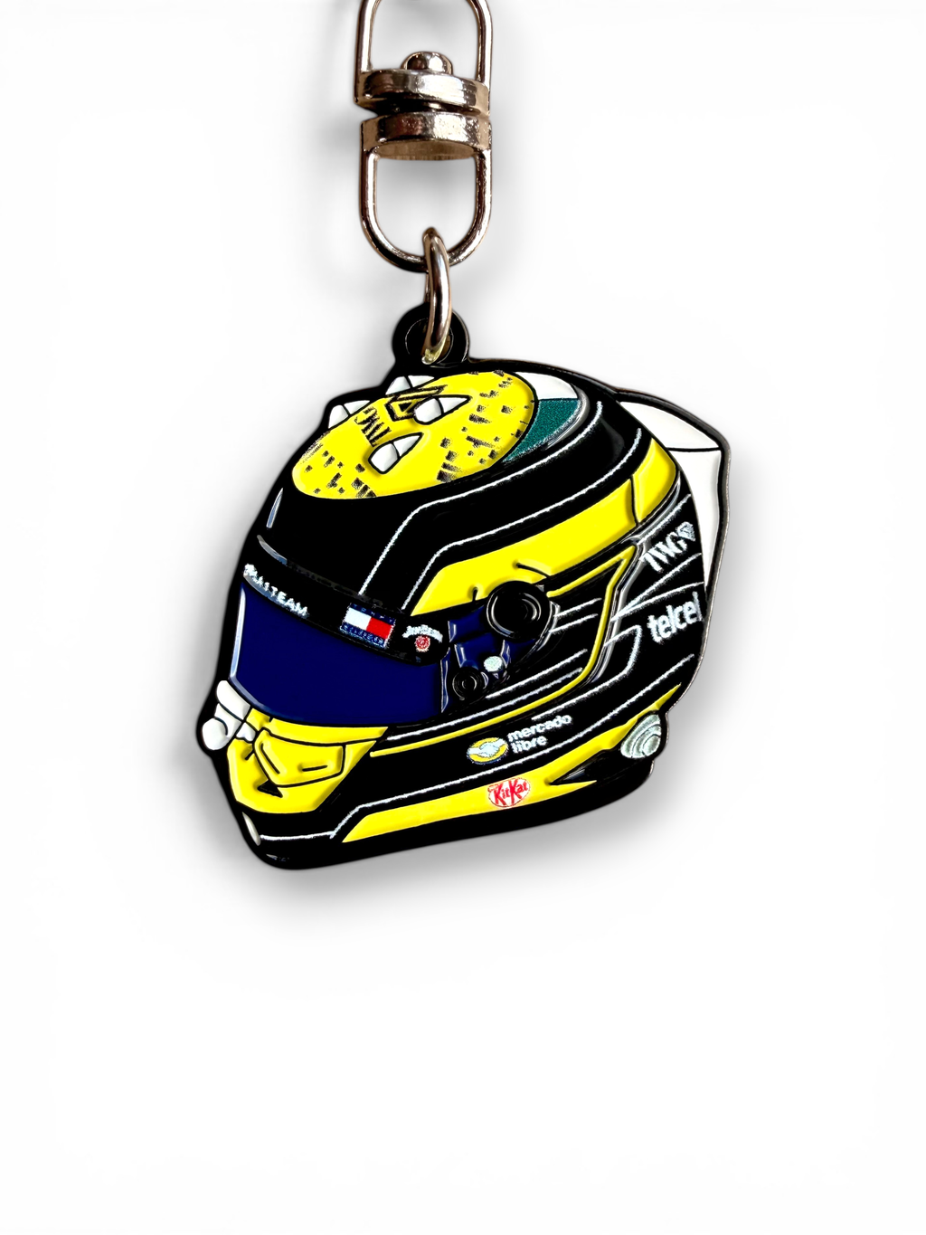 Sergio Perez 2026 F1 helmet keyring — angled view