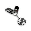 Autobahn derestricted sign hard enamel keyring with black nickel plating