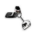 Classic racing helmet hard enamel keyring with black nickel plating