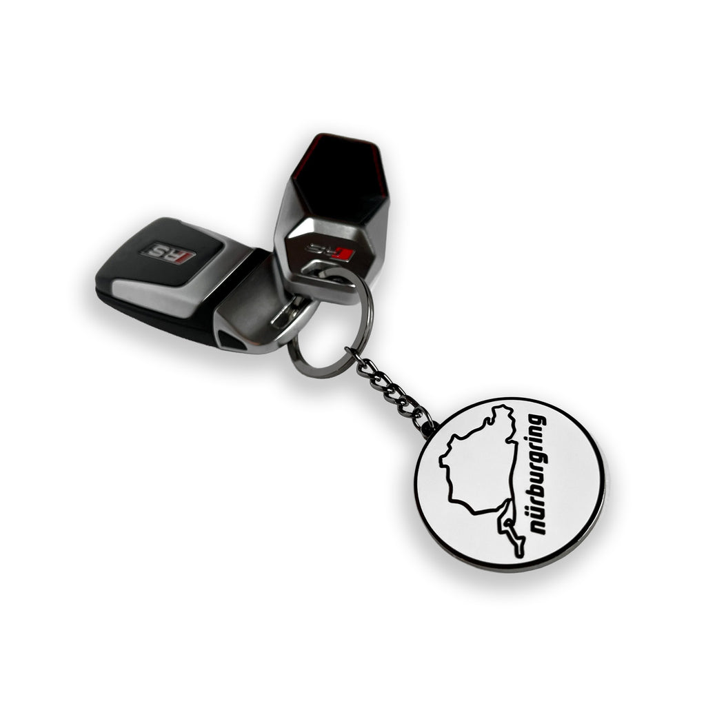 Nurburgring Nordschleife circuit outline hard enamel keyring