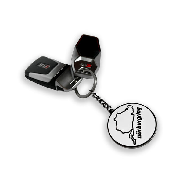 Nurburgring Nordschleife circuit outline hard enamel keyring