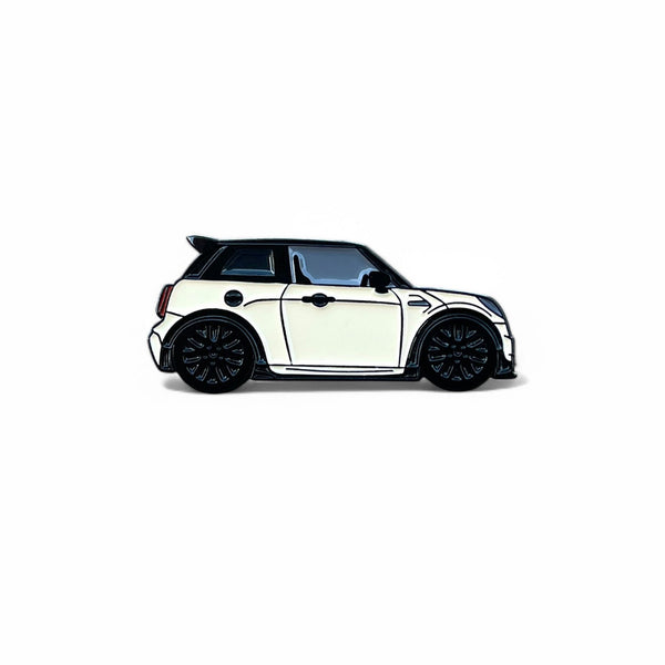 Cream white MINI Cooper S JCW hot hatch soft enamel pin badge