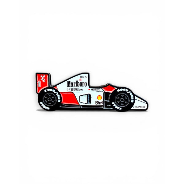 MP4/6 1991 Formula 1 car soft enamel pin with black metal finish