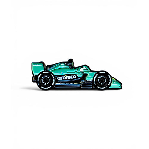 Aston Martin AMR26 2026 F1 car soft enamel pin in racing green