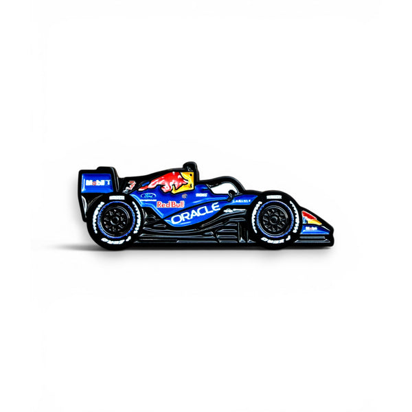 RB22 2026 F1 car soft enamel pin with black metal finish