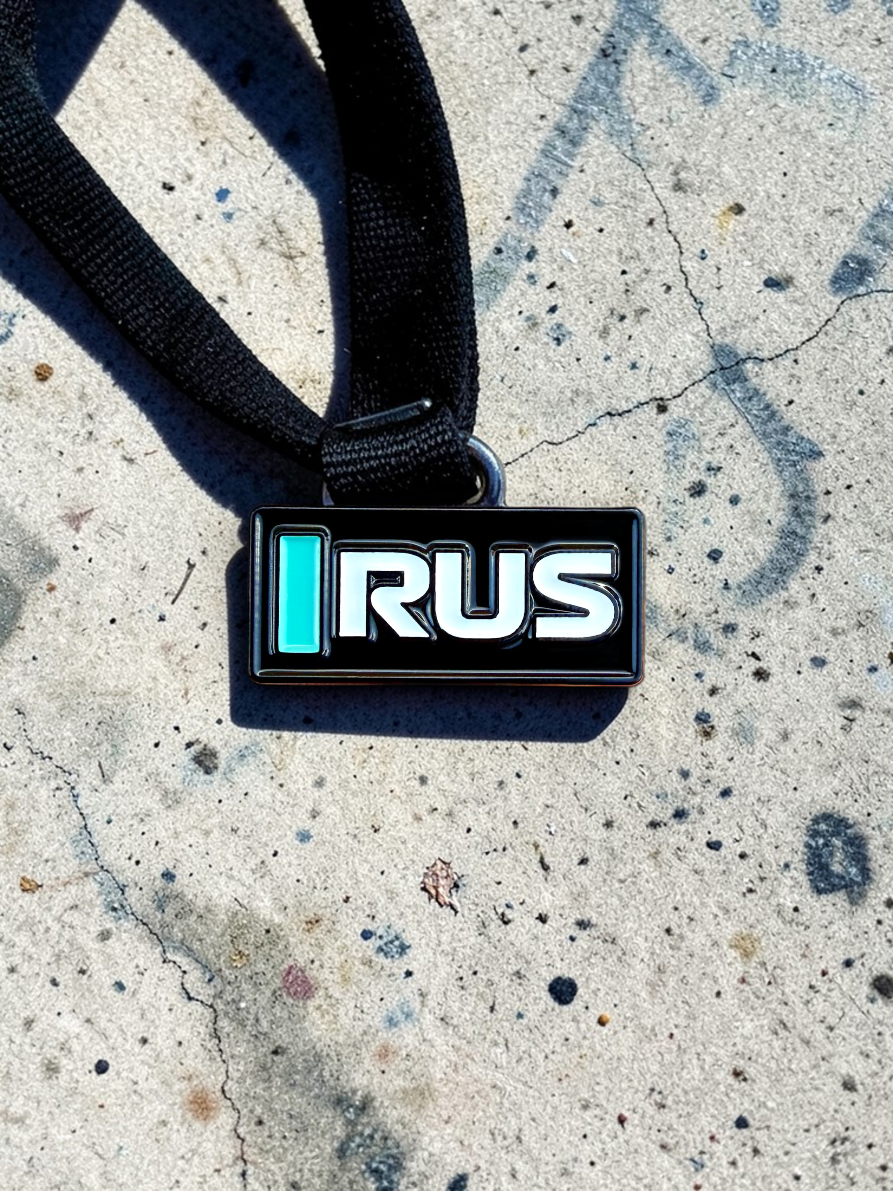 George Russell RUS F1 timing tower pin badge — angled view