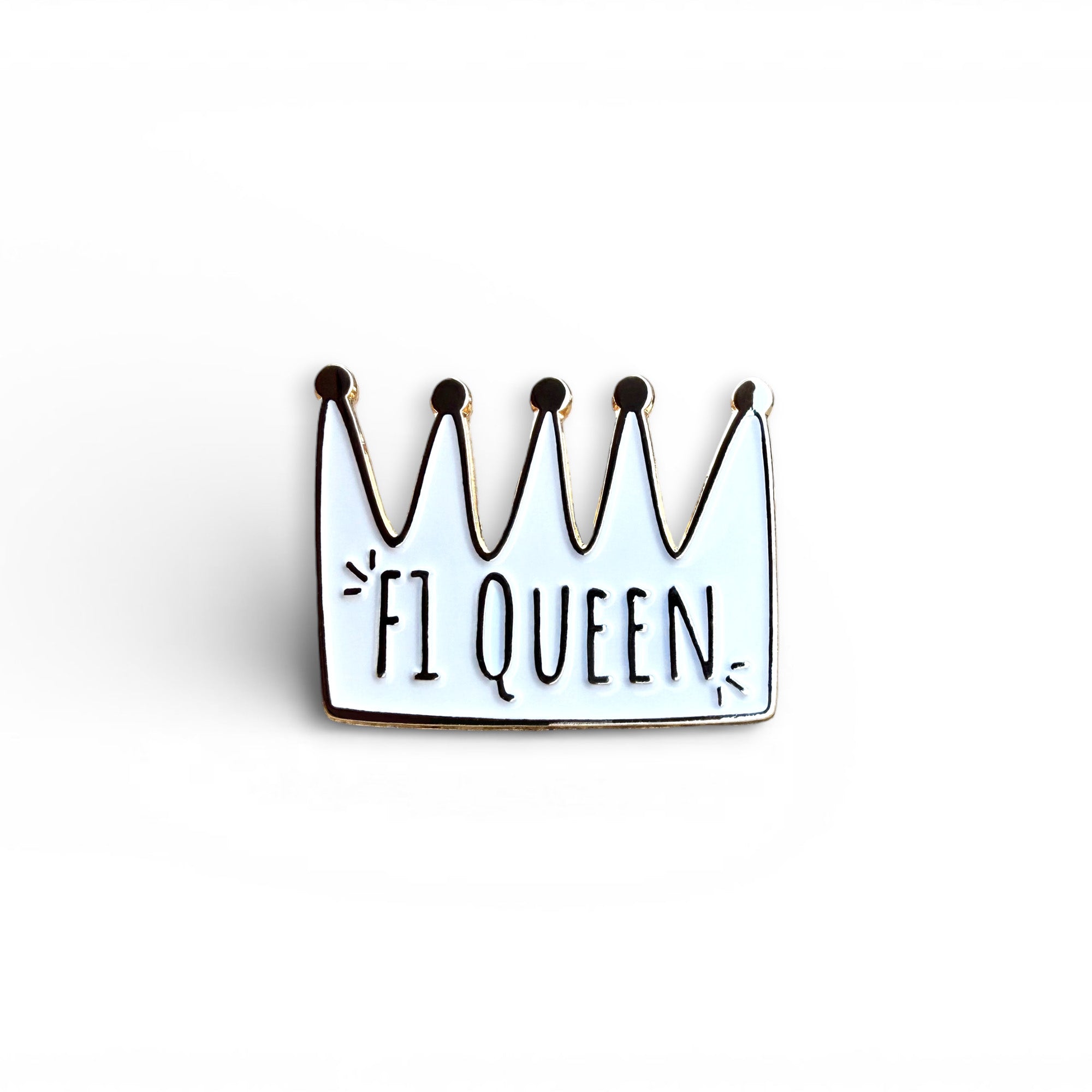 F1 Queen gold plated soft enamel pin badge