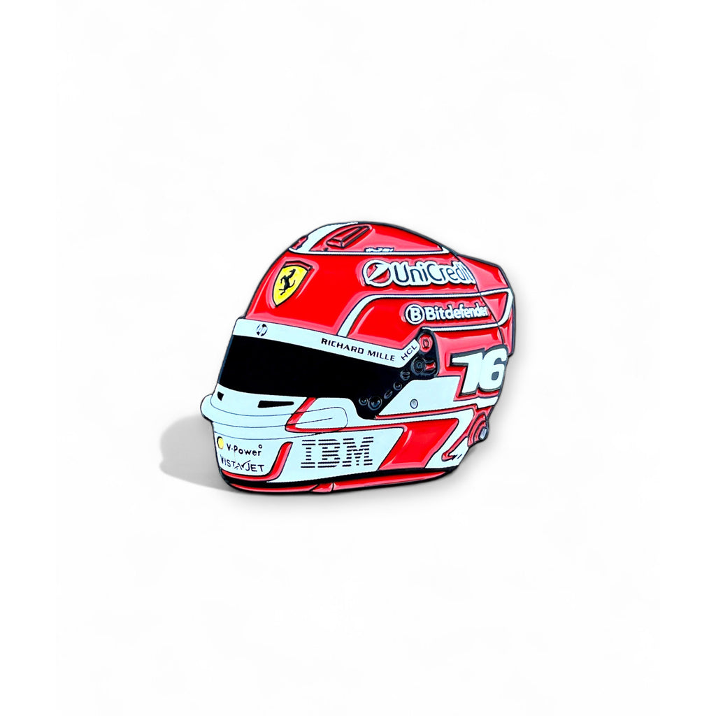 Charles Leclerc F1 helmet soft enamel pin badge